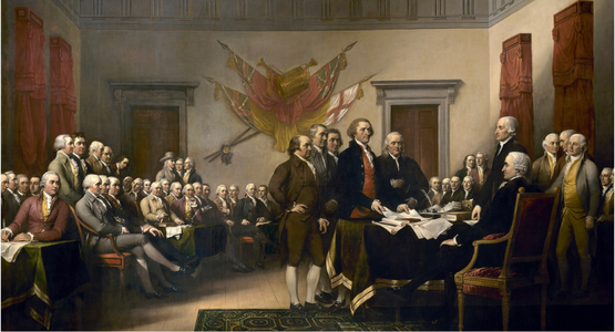 Painting of the signing of the Declaration of Independance 