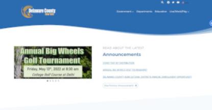 Delaware county website screenshot
